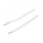 Metal extension chains 50mm with drop Silver